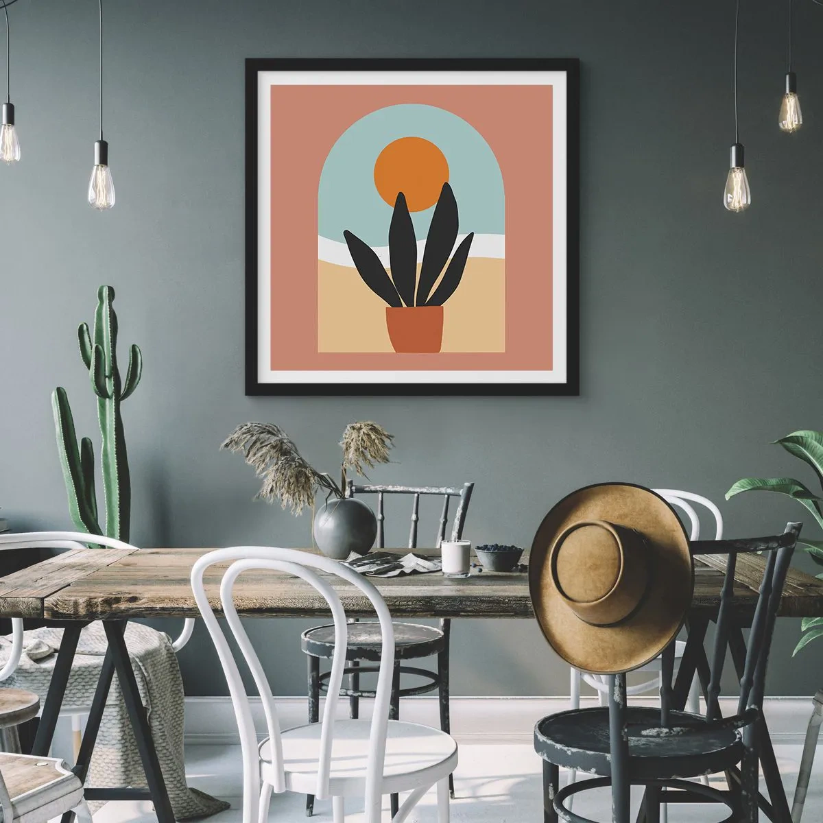 Poster în ramă neagră - Bucurii mici - 40x40 cm