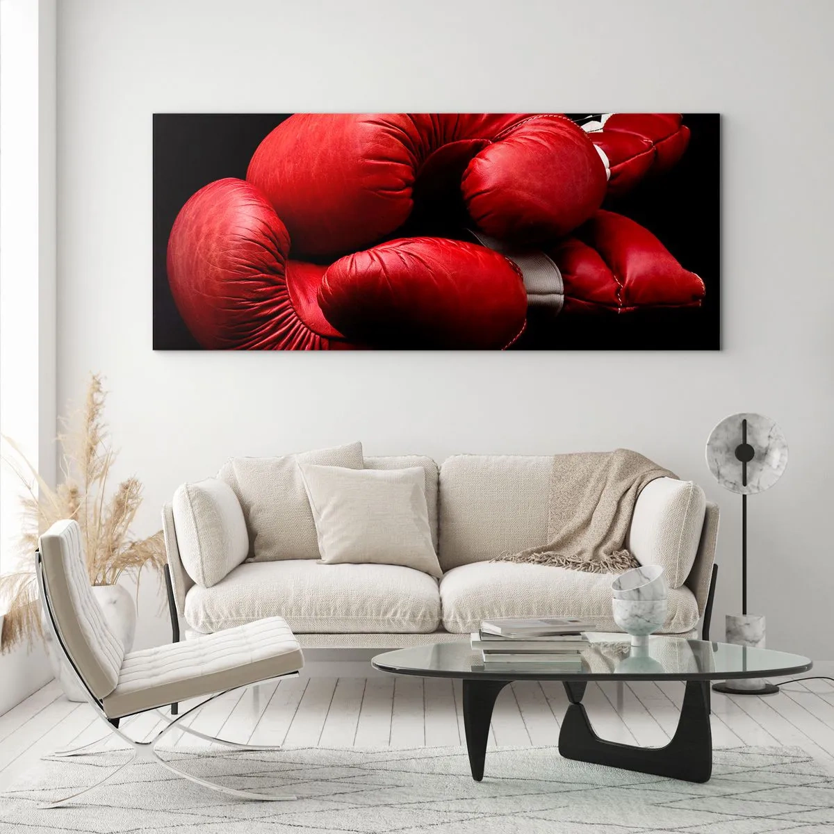 Tablou pe sticlă - Emoția bătăliei a trecut - 90x30 cm