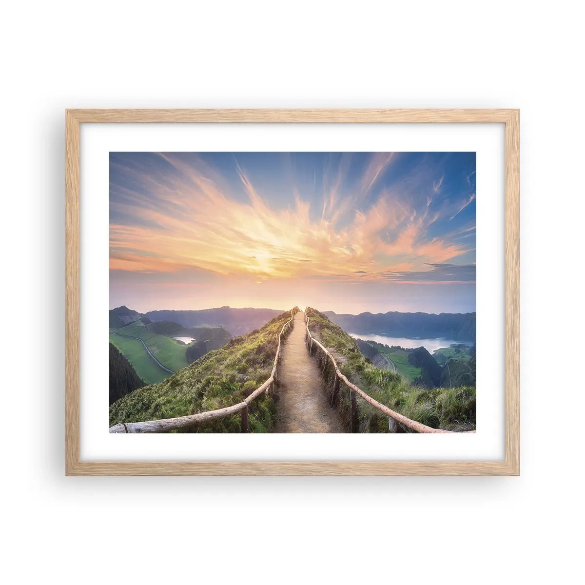 Poster în ramă de stejar deschis - Aproape de cer - 50x40 cm