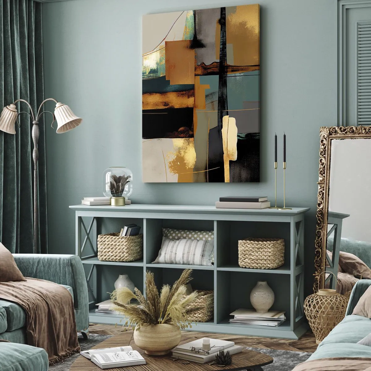 Tablou pe pânză - Abstracția - lumină și umbră - 55x100 cm