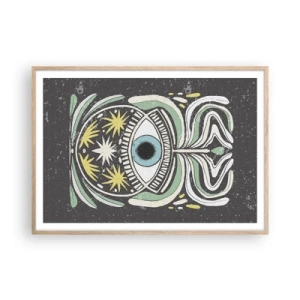 Poster în ramă de stejar deschis - Ritualuri tribale - 100x70 cm