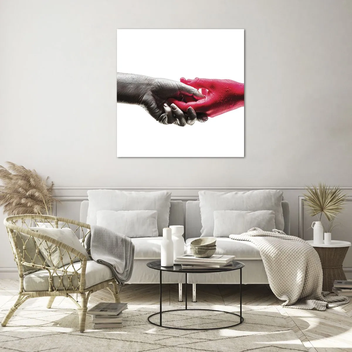 Tablou pe sticlă - Împreună, deși diferiți - 70x70 cm