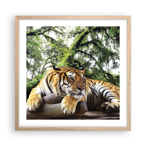 Poster în ramă de stejar deschis - Cu respect - 50x50 cm