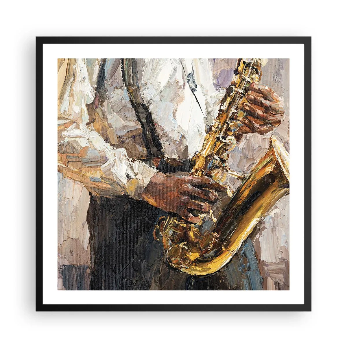 Poster în ramă neagră - E timpul pentru a cânta solo - 60x60 cm