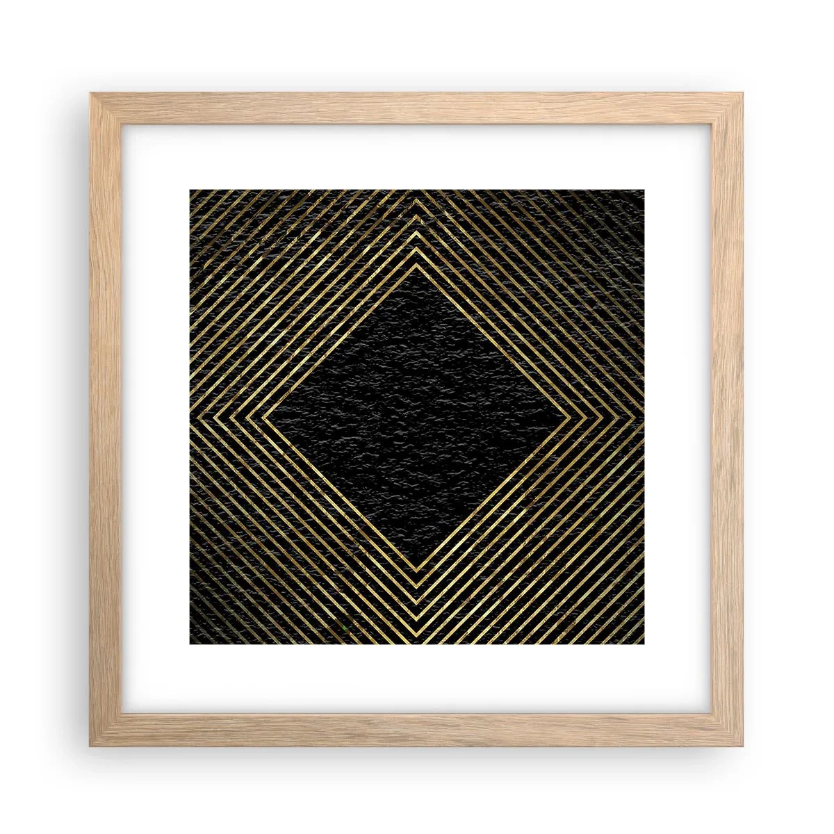 Poster în ramă de stejar deschis - Geometrie în stil glamour - 30x30 cm