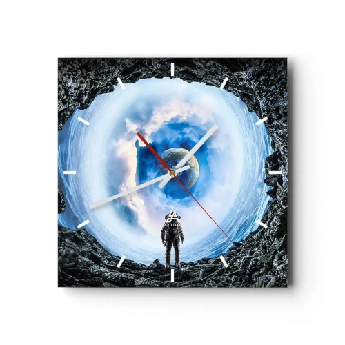 Ceas de perete - Ceas pe sticlă - Nu departe de casă - 30x30 cm