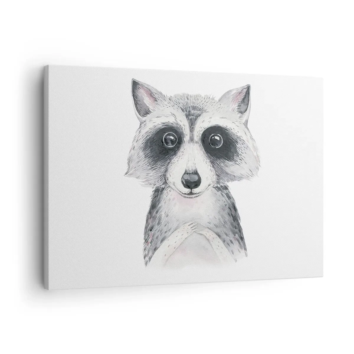 Tablou pe pânză Canvas - Portret adorabil al unui raton pe fundal alb - 70x50cm - Un moment pentru emoții - Decorațiune modernă pentru perete pentru living și dormitor ARTTOR
