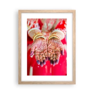 Poster în ramă de stejar deschis - Gata să prindă fericirea - 30x40 cm