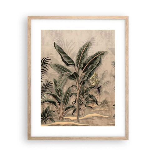 Poster în ramă de stejar deschis - Gravură în stil colonial - 40x50 cm