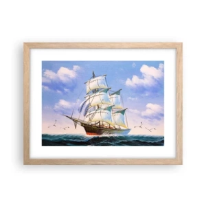 Poster în ramă de stejar deschis - Cu mândrie în vânt - 40x30 cm