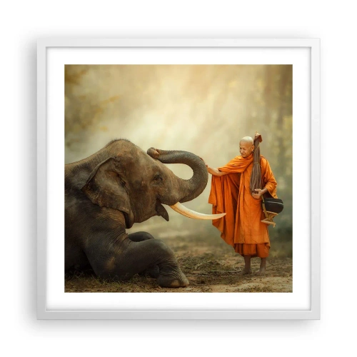 Poster în ramă albă - Întâlnire în călătorie - 50x50 cm