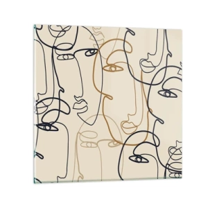 Tablou pe sticlă - Portret multiplicat - 30x30 cm