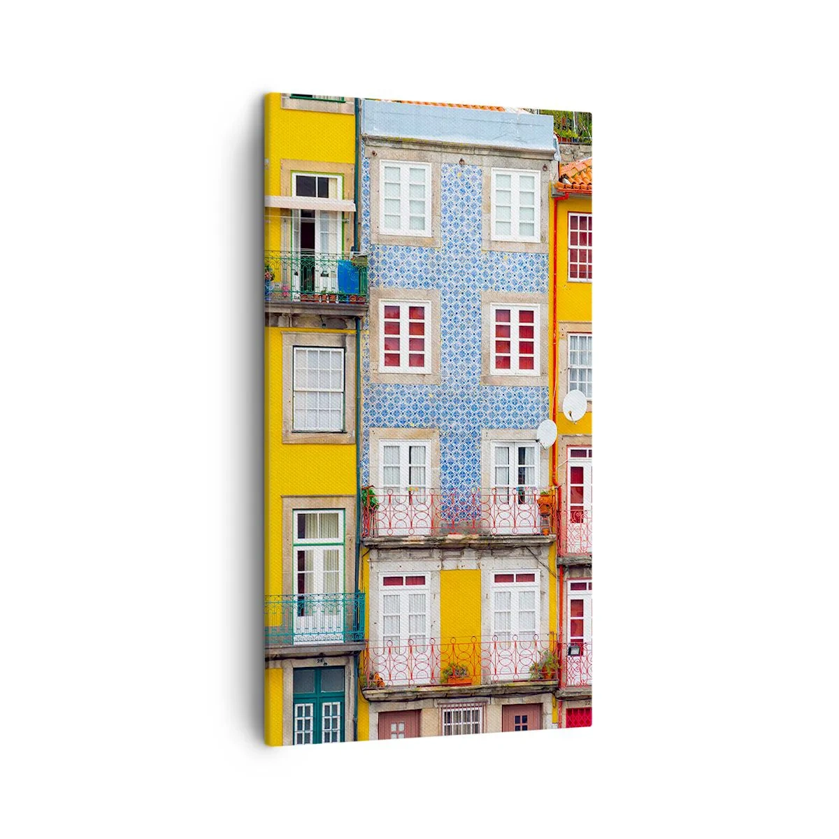 Tablou pe pânză - Culorile orașului vechi - 45x80 cm
