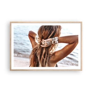 Poster în ramă de stejar deschis - Sora apei și a soarelui - 91x61 cm