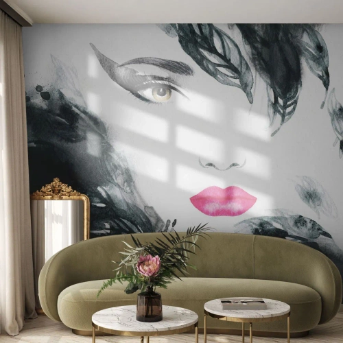 Tapet Autoadeziv Deluxe Sticker - Atenție! Femme fatale - Abstracția, Chipul de femeie, Portretul unei femei - 250x175 cm