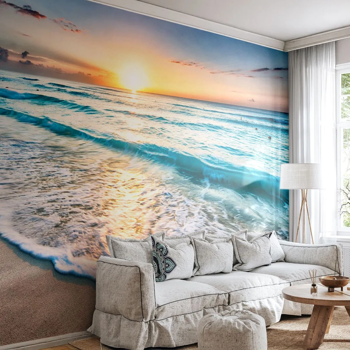 Tapet Standard Eco - Priveliștea cu apus de soare - Peisaj, plajă, Apus de soare - 400x280 cm