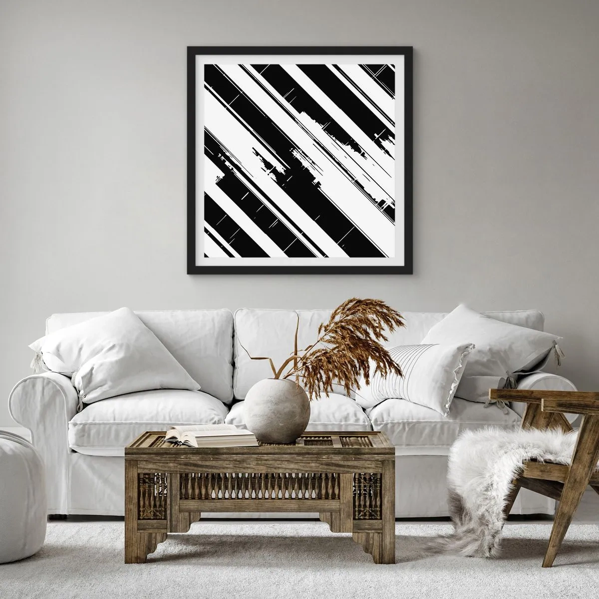 Poster în ramă neagră - Compoziție intensă și dinamică - 40x40 cm