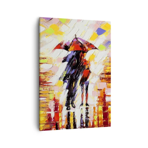 Tablou pe pânză - Împreună prin noapte și ploaie - 50x70 cm