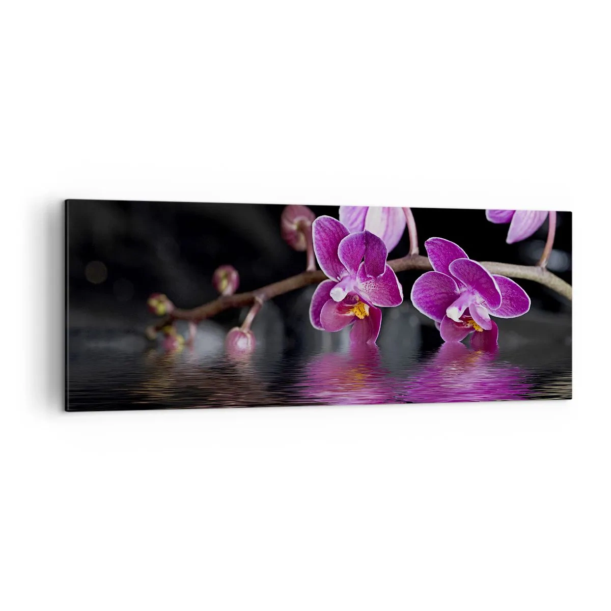 Tablou pe pânză - Reflecție de frumusețe în liliac - 140x50 cm