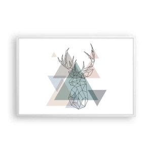 Poster în ramă albă - Într-o pădure geometrică - 91x61 cm