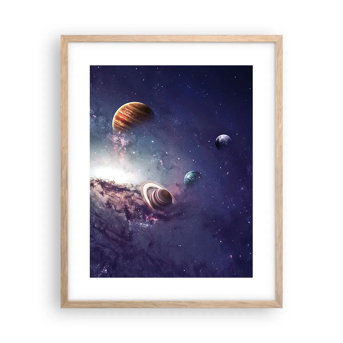 Poster în ramă de stejar deschis - Sistemul de dans solar - 40x50 cm