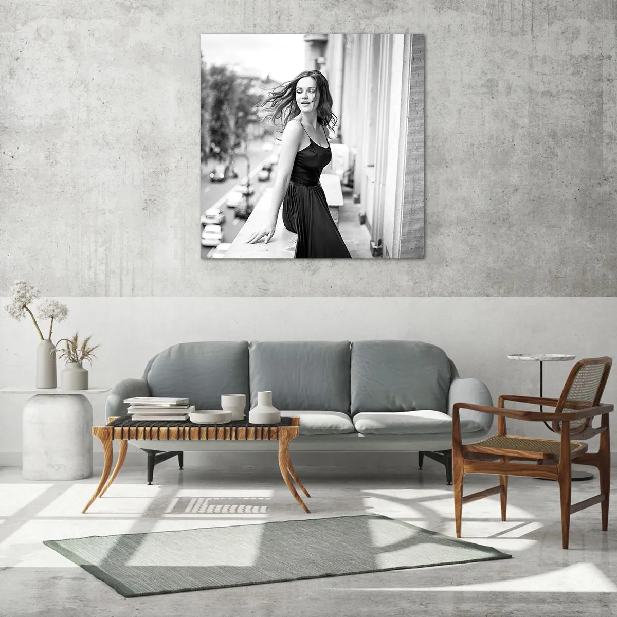 Tablou pe sticlă - Cu siguranță e o fată pariziană - 60x60 cm