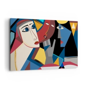 Tablou pe pânză - Discuția cubiștilor - 100x70 cm