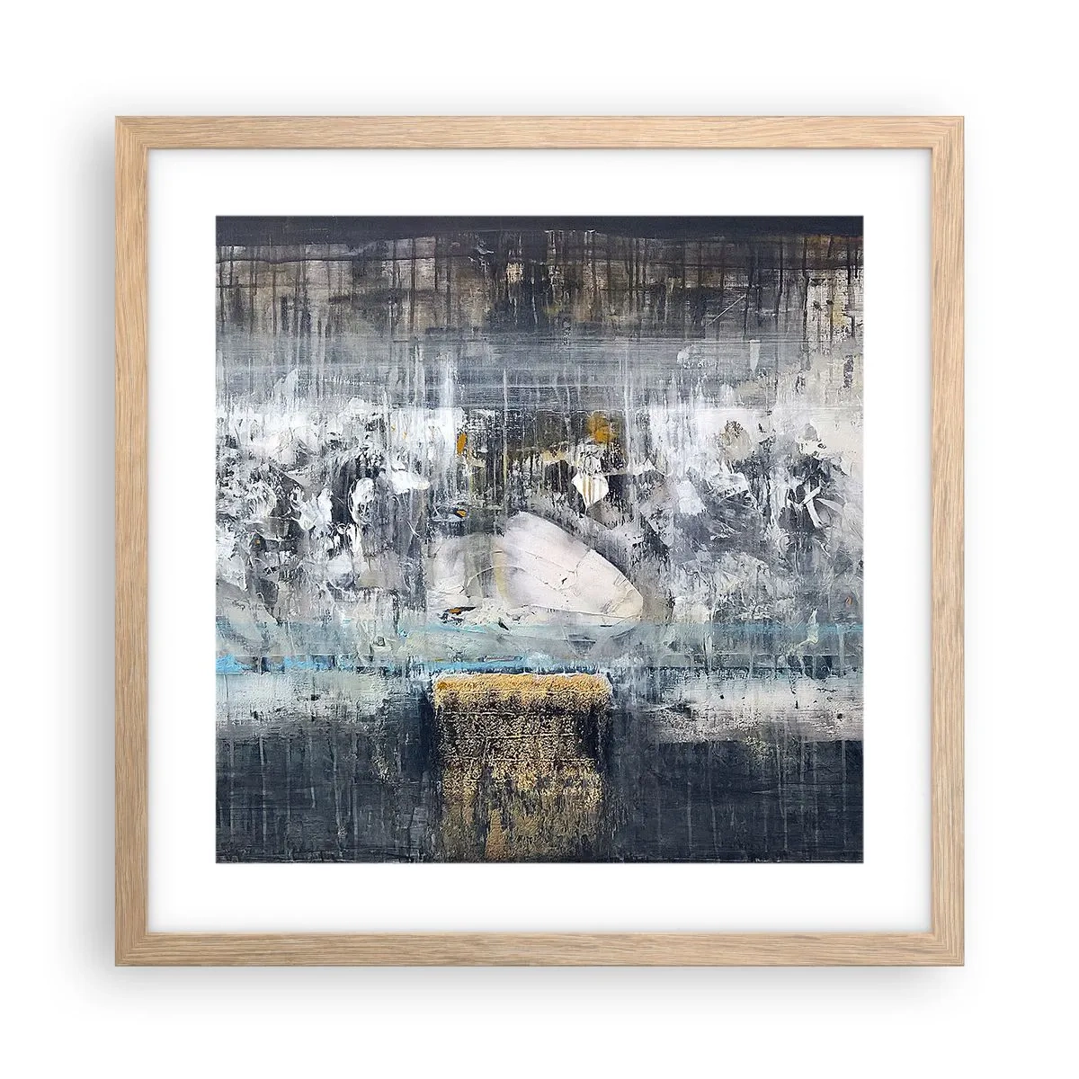 Poster în ramă de stejar deschis - Ca pe gheață, ca pe asfalt - 40x40 cm