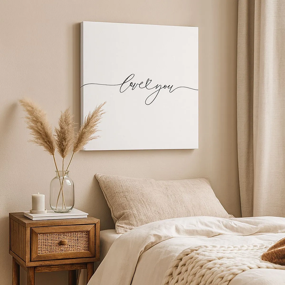 Tablou pe pânză - Negru pe alb - 30x30 cm