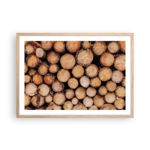 Poster în ramă de stejar deschis - Un nou început - 70x50 cm