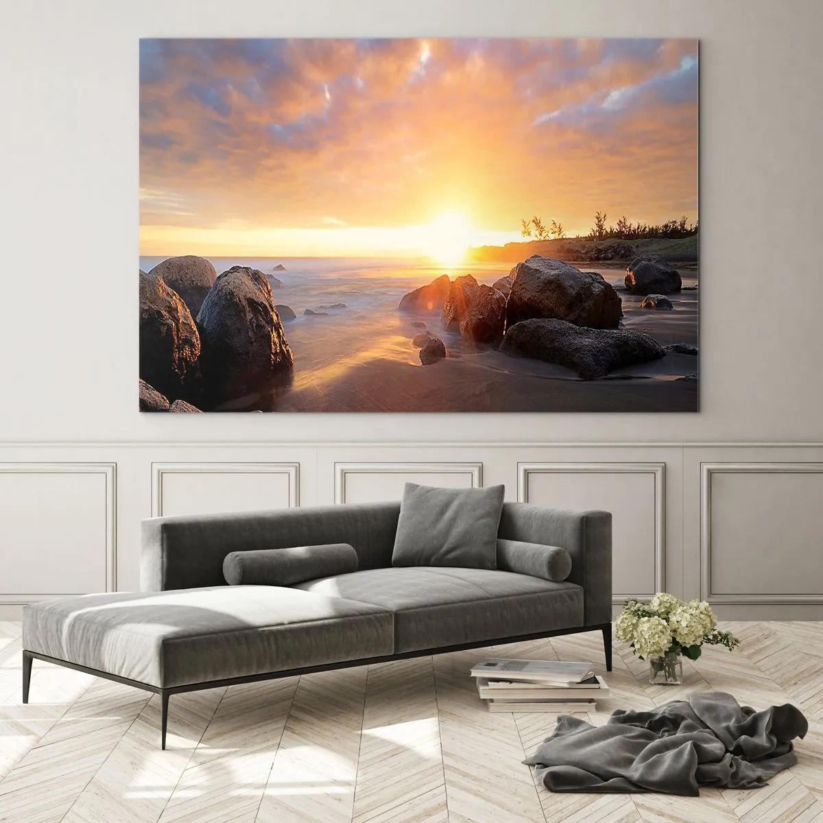 Tablou pe sticlă - Briză luminoasă de seară - 120x80 cm