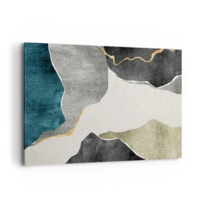 Tablou pe pânză - Compoziție mozaic cu fir de aur - 120x80 cm