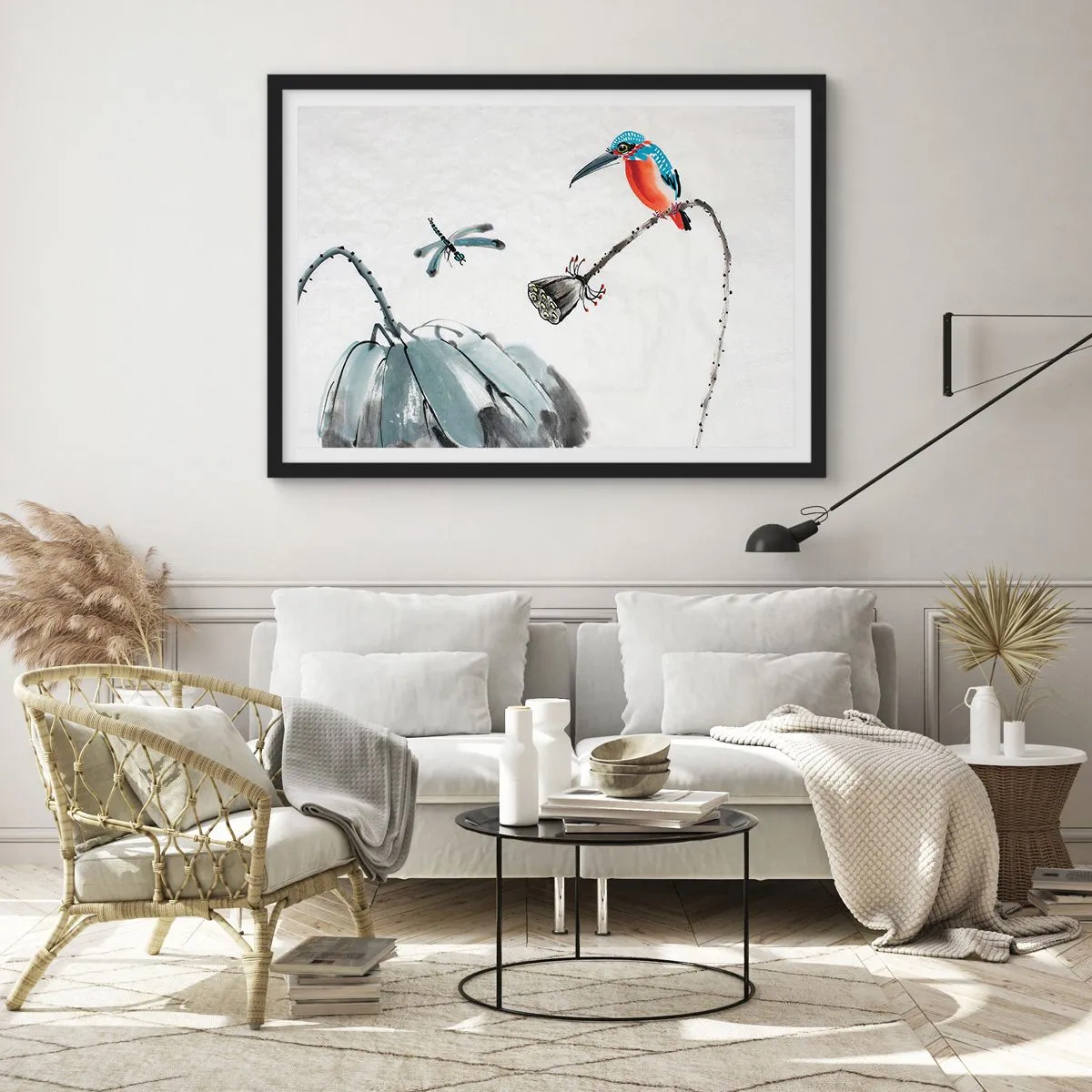 Poster în ramă neagră - Viața de pajiște - 100x70 cm