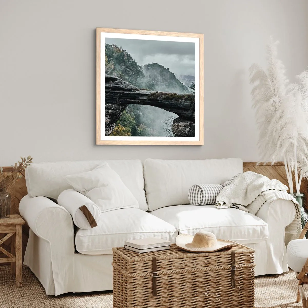 Poster în ramă de stejar deschis - Aventura este pe cale să înceapă - 30x30 cm