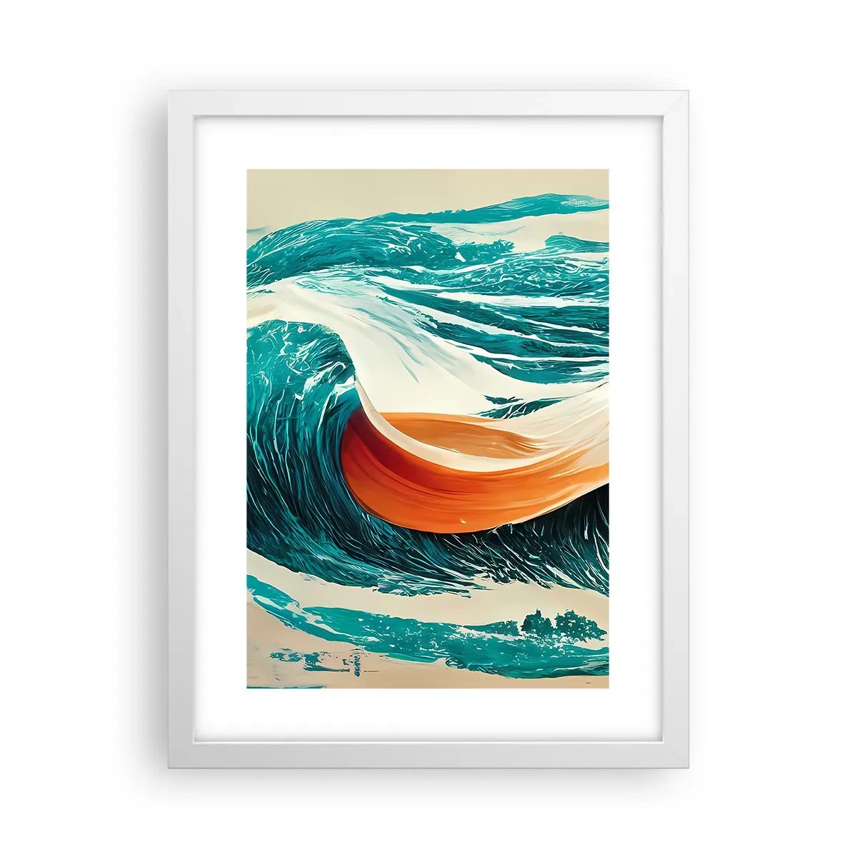 Poster în ramă albă - Visul unui surfer - 30x40 cm