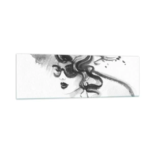 Tablou pe sticlă - Dama cu caracter - 160x50 cm