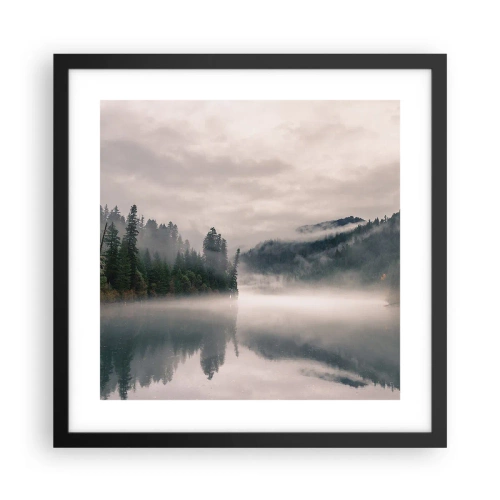 Poster în ramă neagră - În reverie, în ceață - 40x40 cm