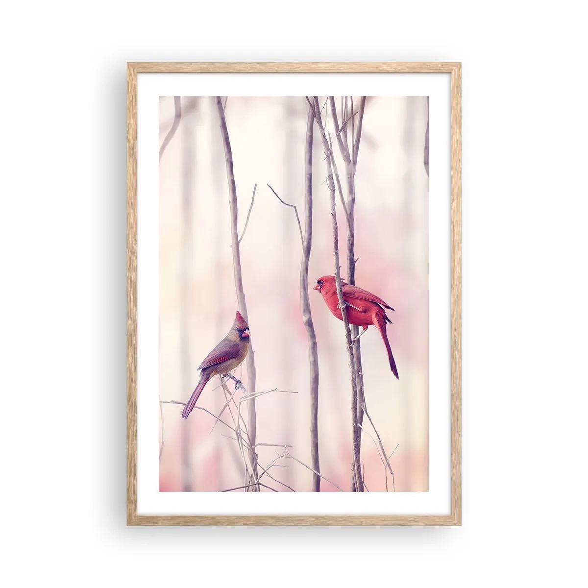 Poster în ramă de stejar deschis - O poveste din Pădurea Roz - 50x70 cm