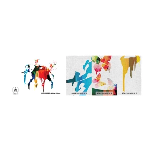 Mostră tapet Premium Canvas - Toată lumea poate dansa - Abstracția, Elefant, Fluture - 100x30 cm