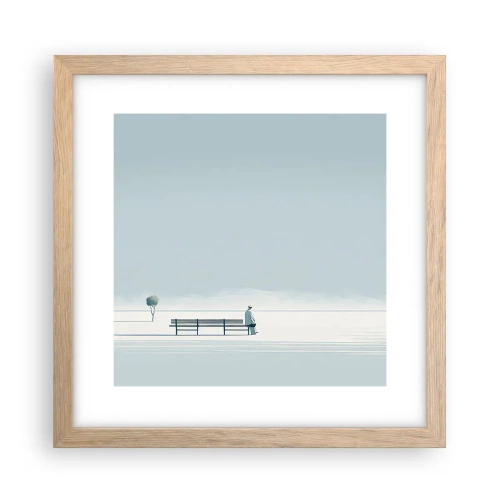 Poster în ramă de stejar deschis - Da, aștept. - 30x30 cm