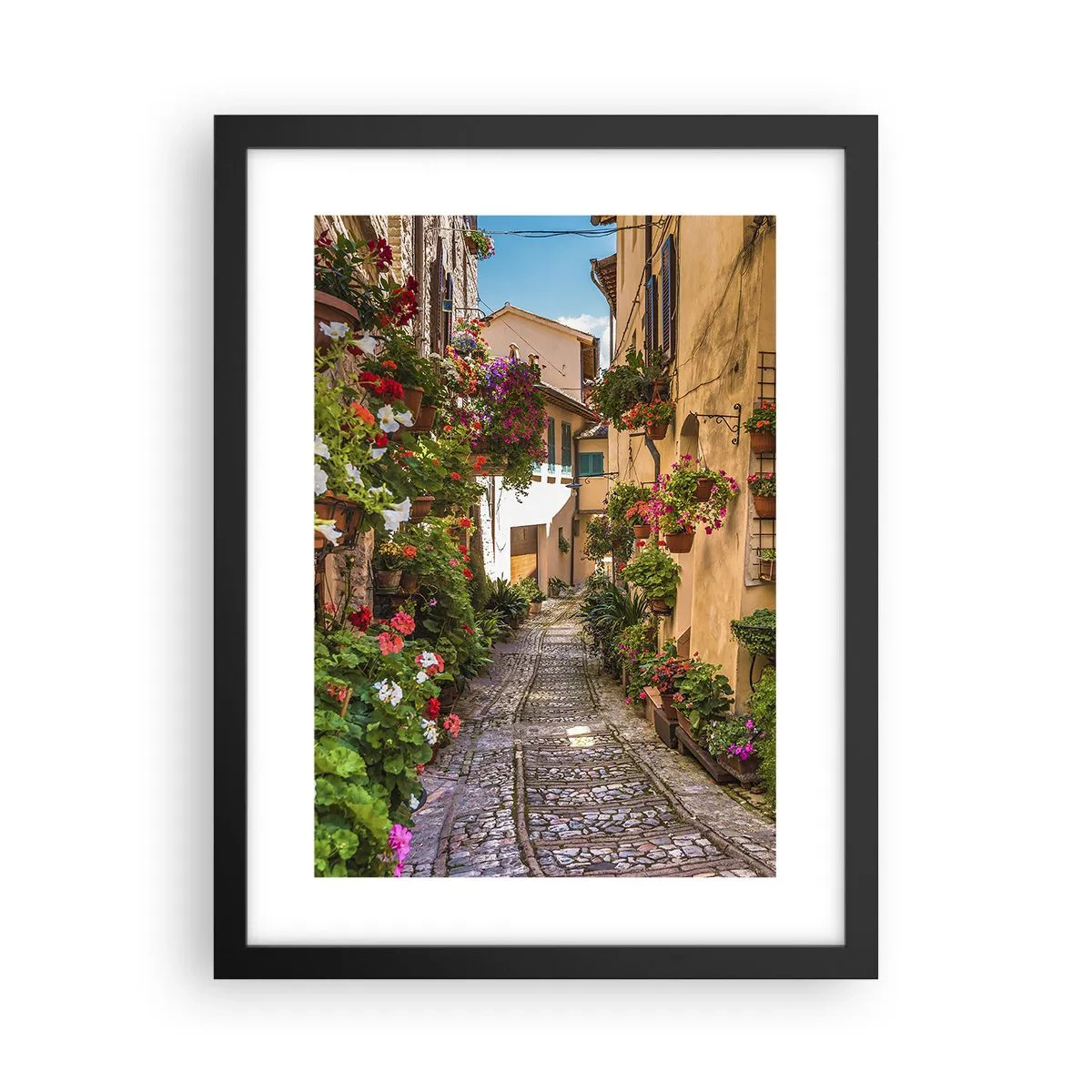 Poster în ramă neagră - Străduță italiană - 30x40 cm