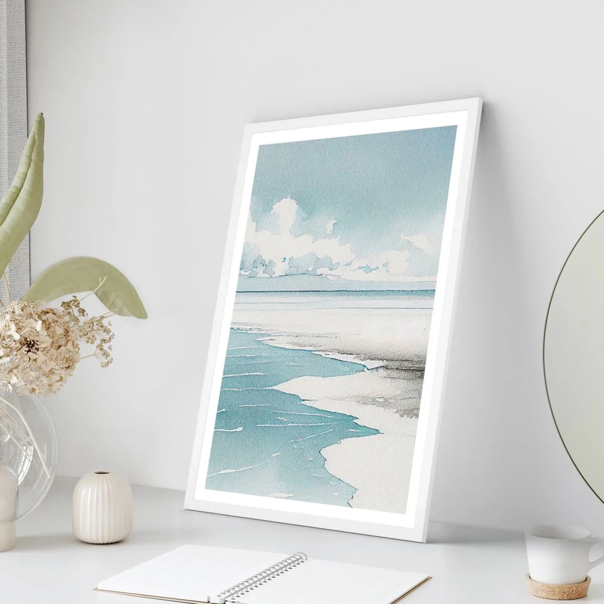 Poster în ramă albă - Mareea blândă - 30x40 cm