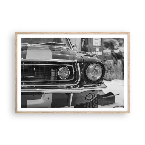 Poster în ramă de stejar deschis - Condus dur - 100x70 cm