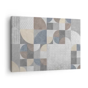 Tablou pe pânză Canvas - Model geometric în nuanțe pastelate - 70x50cm - Fantezie ceramică - Decorațiune modernă pentru perete pentru living și dormitor ARTTOR
