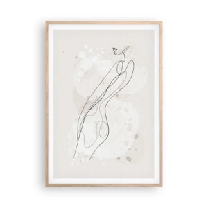 Poster în ramă de stejar deschis - Să rătăcești cu privirea - 70x100 cm