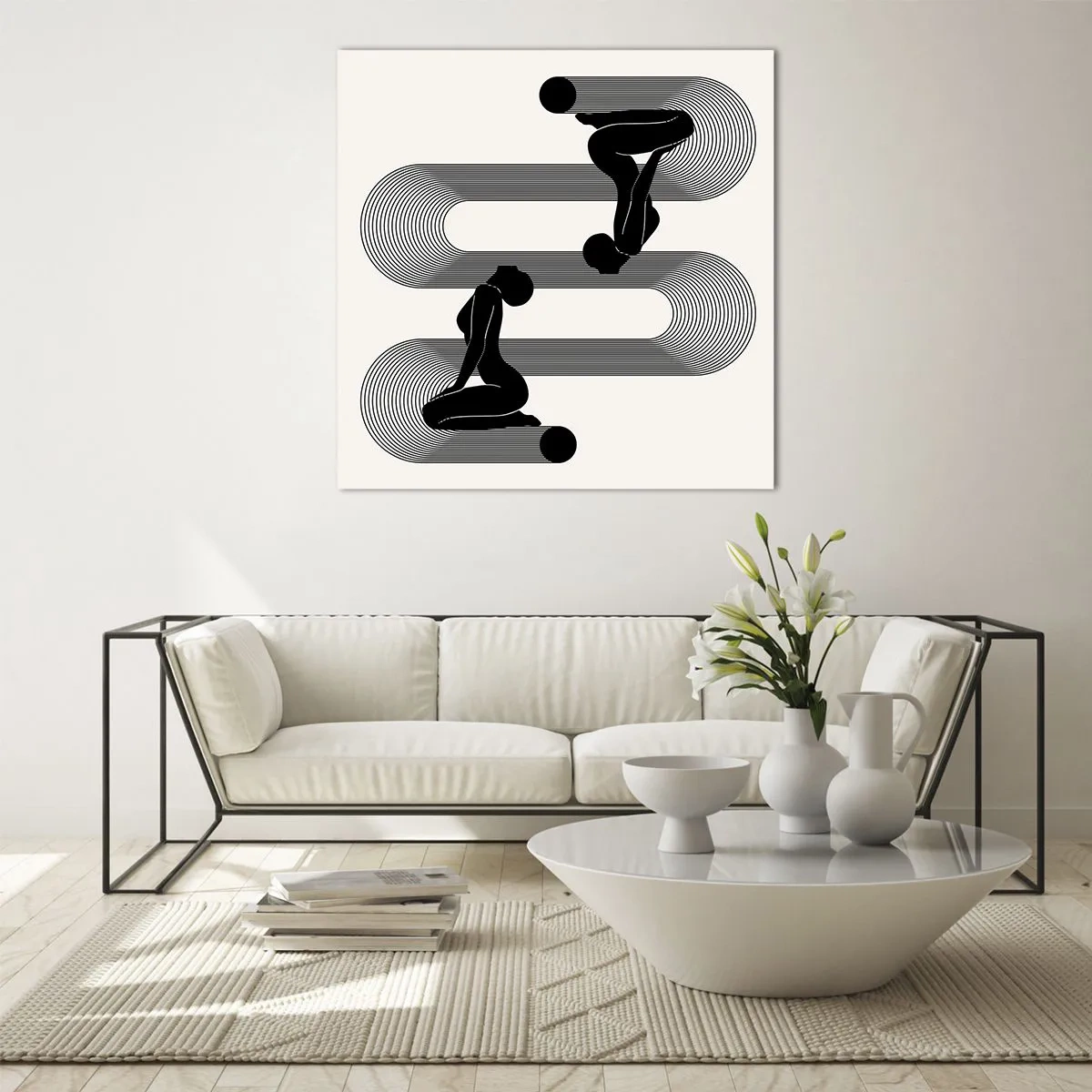 Tablou pe sticlă - Simetrie senzuală - 60x60 cm