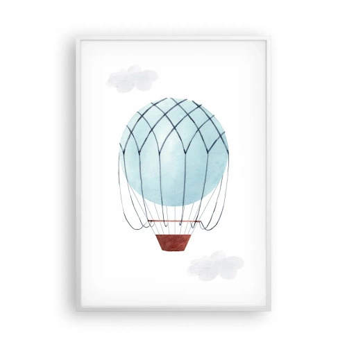 Poster în ramă albă - Complet în nori - 70x100 cm