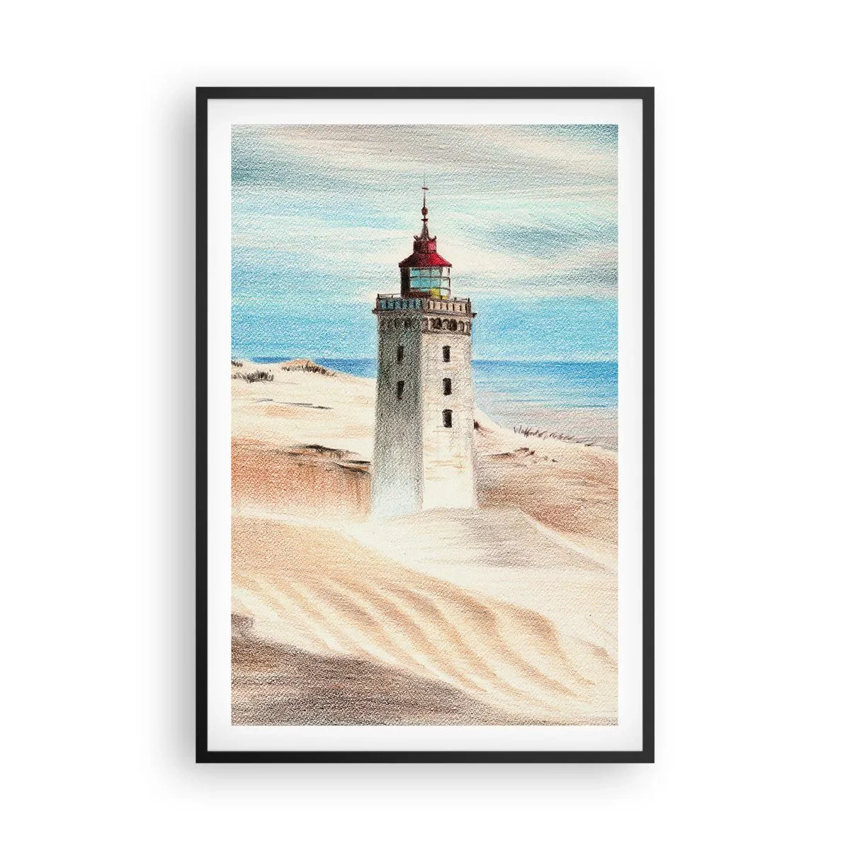 Poster în ramă neagră - Privind mereu marea - 61x91 cm