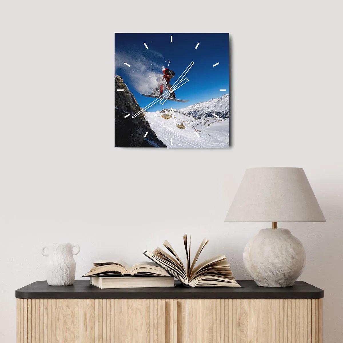 Ceas de perete - Ceas pe sticlă - Și ai devenit parte din spațiul - 40x40 cm