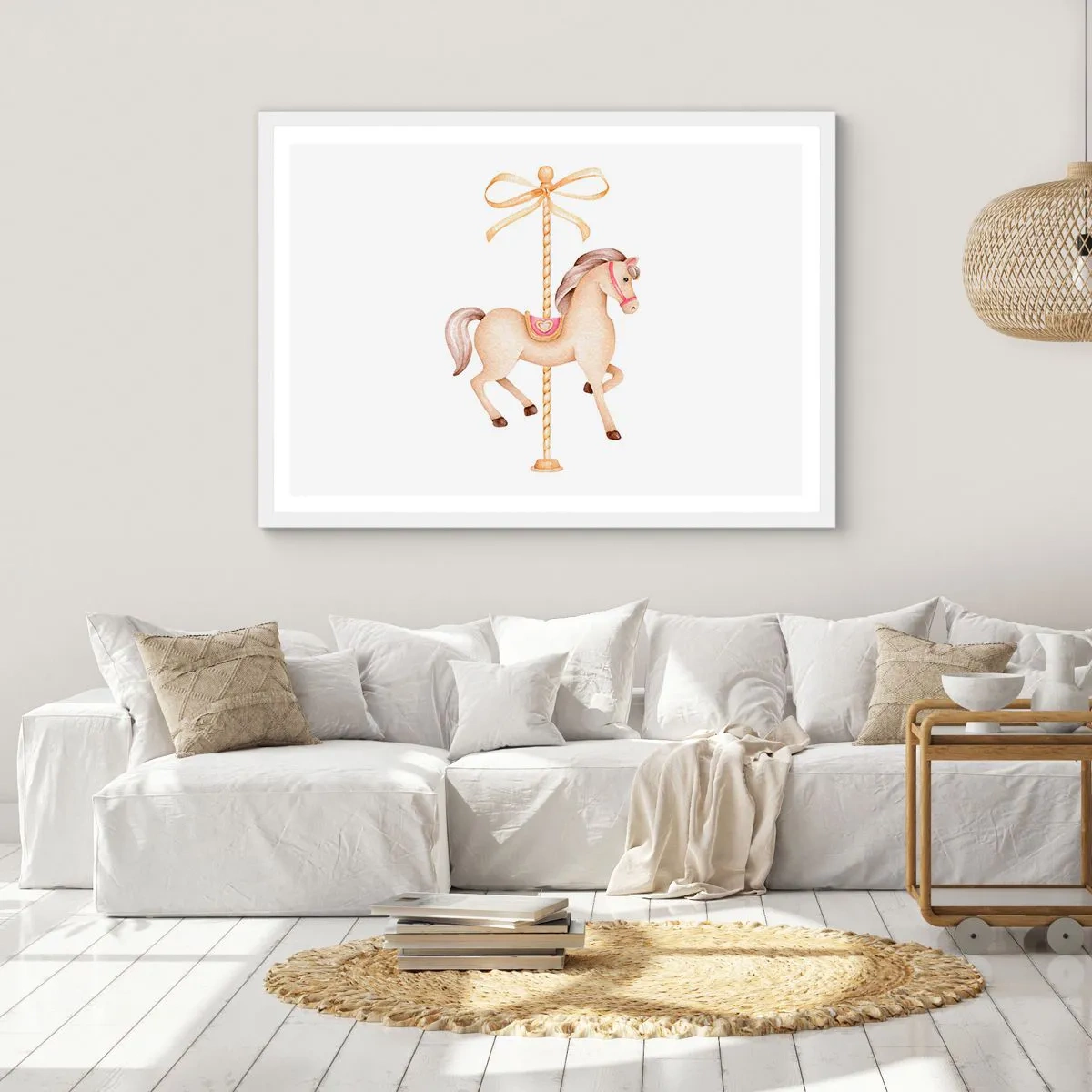 Poster în ramă albă - Într-un trap grațios - 70x50 cm